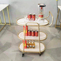 Nordic new golden mobile dining car Hotel KTV drinks snack snack car Beauty salon restaurant kitchen cart