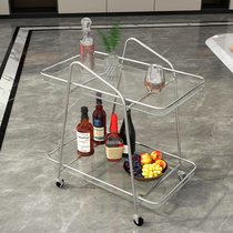 Nordic glass dining car trolley refreshment tea truck wine truck trolley mobile collection and delivery dining car household commercial