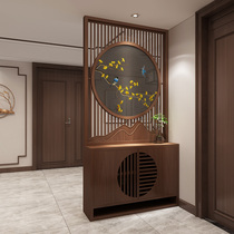 New Chinese embroidery screen partition Living room entrance cabinet Door partition Hollow double-sided partition screen cabinet