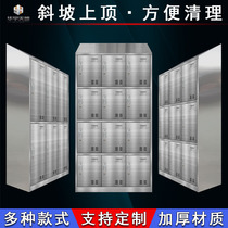 Stainless steel oblique top dressing cabinet bevel slope top equipment storage staff cupboard dust-free purification workshop dressing cabinet