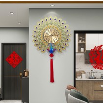 Creative Peacock Hanging Clock Living Room Home Fashion Personality Timepiece Silent Decoration China Wind Hanging Wall Quartz Clocks