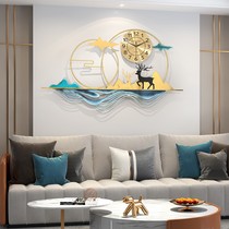 Creative wall clock decoration home fashion new Chinese hanging watch modern simple clock wall when clock hanging wall clock living room light luxury