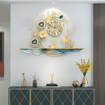 New Chinese wall clock creative clock Chinese style atmospheric fashion metal wrought iron watch living room decoration clock mute