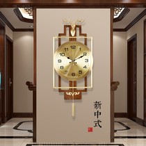 New Chinese hanging clock Living room Home Fashion pure copper mute brief China Wind clock Creative modern light luxury timepiece