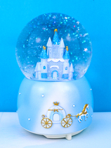 Music Dream Castle transparent crystal ball snowflake rotating music box girls girlfriends birthday graduation gift