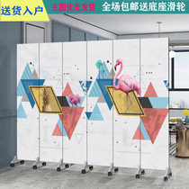 Custom modern fashion screen partition Guest restaurant hotel anchor background wall Office entrance door Mobile folding