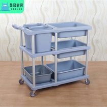 Square hotel drinks non-embroidered steel household dining car hanging trash can ktv vegetable casters storage plus height