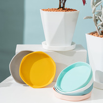 Nordic flower pot tray thickened plastic water tray round flower plate base White chassis support