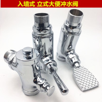 All copper button type in the wall type delay stool flush valve vertical squat pit self-closing flush device hand press foot type