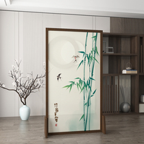 New Chinese style solid wood screen partition living room entrance to block home movable entrance bedroom seat screen