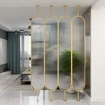 Changhong glass office partition Net red screen baffle restaurant Nordic light luxury porch entrance into the living room wall iron art