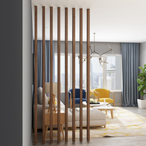 Solid wood screen partition Log bar Living room column Entrance hole-free decoration Office column New Chinese grille
