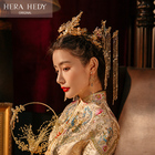 2020 new Xiuhe headdress bridal phoenix crown Chinese style atmosphere showing face small simple wedding steps shaking tassel gold