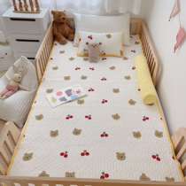 Customizable size winter baby parent-child mattress ins cartoon breathable quilted cotton knitted Korean bed cover small red book