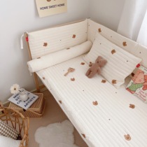 Korean style ins Wind Autumn and Winter cotton mattress infant bed cover embroidery nap sheet cushion can be customized