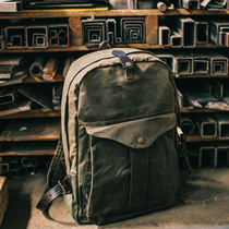 American retro anti-splashing heavy oil wax canvas 70307 backpack for men and women