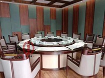  Hotel dining table Large round table Electric new Chinese style 2 Teahouse hotel box Farmhouse automatic turntable Zen table