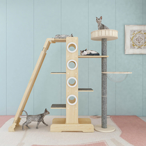 Solid wood cat climbing frame cat rack large integrated multi-layer cat tree cat nest cat scratch column cat toy supplies shelf platform