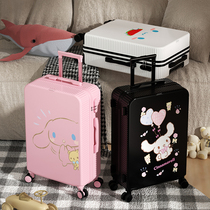 Yugui dog luggage net red new small trolley case female 2021 Cute graffiti suitcase 24 inch leather box