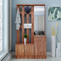 Entry shoe cabinet hanging hanger integrated multifunctional hall cabinet locker with mirror living room entrance partition cabinet shoe stool