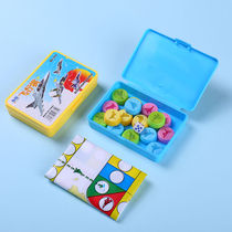 Small Number of Checkers Small Boxes Puzzle Children Beginners Portable Interactive Hop Checkers Go Chess Glass Ball Flight Chess