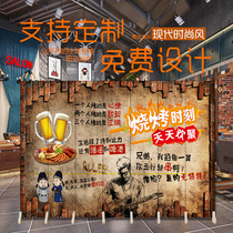 Screen partition Hotel hot pot barbecue fabric double-sided mobile kitchen Hotel private room Restaurant Hotel folding folding screen