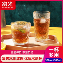 Fuguang Tree Textured Cup Glacier Textured Glass Cup Home Water Glass Female Summer High Face Value Cups and Wind Net Red Coffee Cup