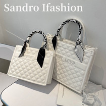 Scarf portable large capacity Lingge bag female 2021 New Net red French niche commuting advanced sense tote bag