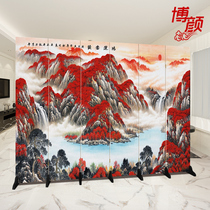Chinese painting landscape lucky strike head screen partition wall company office living room gathering wealth blocking evil folding moving blocking