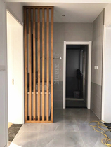 Nordic modern solid wood screen Living room column wet and dry partition Bedroom wooden bar grille background entrance entrance vertical bar