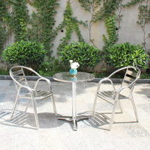 Outdoor leisure table and chairs Combined open-air courtyard garden outdoor terrace waterproof sunscreen Balcony Stainless furniture