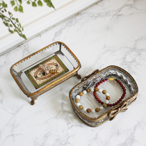Nordic foreign imported glass with brass retro creative knot Soap Soap Soap box rack jewelry toilet storage