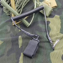 Outdoor military fans anti-lost spring steel wire backpack elastic Telescopic Universal tactical waist lanyard