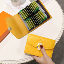 Genuine leather card bag woman 2022 new soft leather 24 POSITION HIGH SENSE DESIGN SIZE NUMBER THIN ORGAN DOCUMENT BAG TIDE