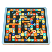 Chess childrens wooden checkers table multifunctional flying chess puzzle game backgammon parent-child Tour adventure toy