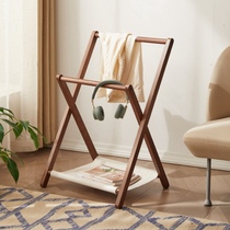 Small bedside clothes storage rack floor-to-ceiling Beech Japanese pants rack hotel apartment bedroom living room temporary hanger