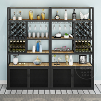 European iron red wine display cabinet decorative screen wine glass rack Creative restaurant floor-to-ceiling industrial wind partition shelf