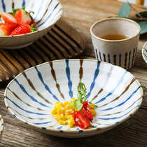 Japanese imported ceramic tableware beautiful rice rice porridge bowl underglaze color dish dish Japanese style and wind ten grass pattern
