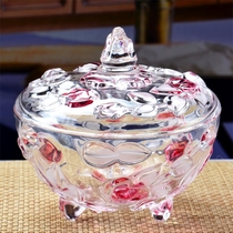 Color relief vintage crystal dried fruit food glass candy tea jar jewelry storage box storage jar ornament jar