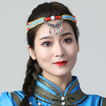 New national style hair accessories dance performance head rope Mongolian leather rope hair belt adult children Mongolian headdress female