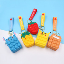 2021 net red cross-border new rodent control pioneer cartoon silicone coin wallet female popit press reduction toy