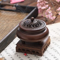 Large pure copper three-legged incense burner household indoor smoker sandalwood stove aromatherapy agarwood incense stove red copper incense burner