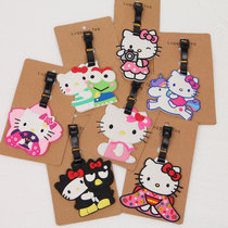 Cartoon silicone suitcase luggage tag luggage identification tag study abroad supplies luggage tag hangout check-in tag