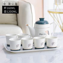 Ceramic kettle set Nordic coffee pot cup large cold kettle household water set high temperature tea kettle