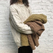 2021 new little man Autumn and Winter Pine outside wearing foreign style fair Island knitwear long sleeve sweater female French lazy style