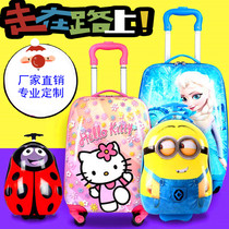 Childrens four-wheeled trolley box Mens and womens cartoon suitcase universal wheel 16 inch 18 inch suitcase baby suitcase 19