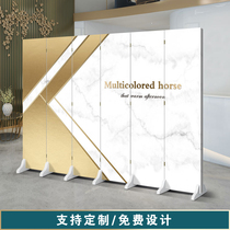 Customized office screen partition background wall light luxury office folding mobile simple modern hotel baffle solid color