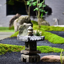 Stone carving Japanese blue stone antique stone stone lamp solar lamp outdoor stone lantern Garden Hotel Palace Lamp courtyard garden lamp