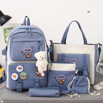 Schoolbag female ins style Primary School students Korean version of Junior High School High capacity girl cute hipster fashion backpack