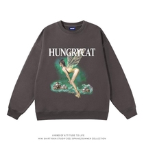 Hong Kong Tide brand American outlet outlets Street lazy wind bf angel round neck loose spring and autumn couple